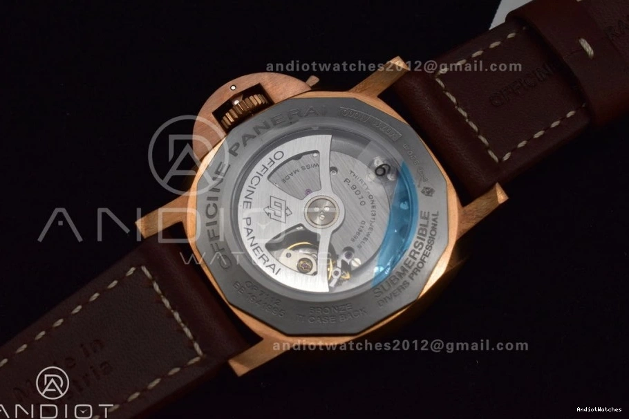 on Calfskin Edition Clone Brown PAM968 SunProtective Best Strap 1:1 Bronzo Brown VSF Dial Bezel and Ceramic 995 P.9010 V 0219